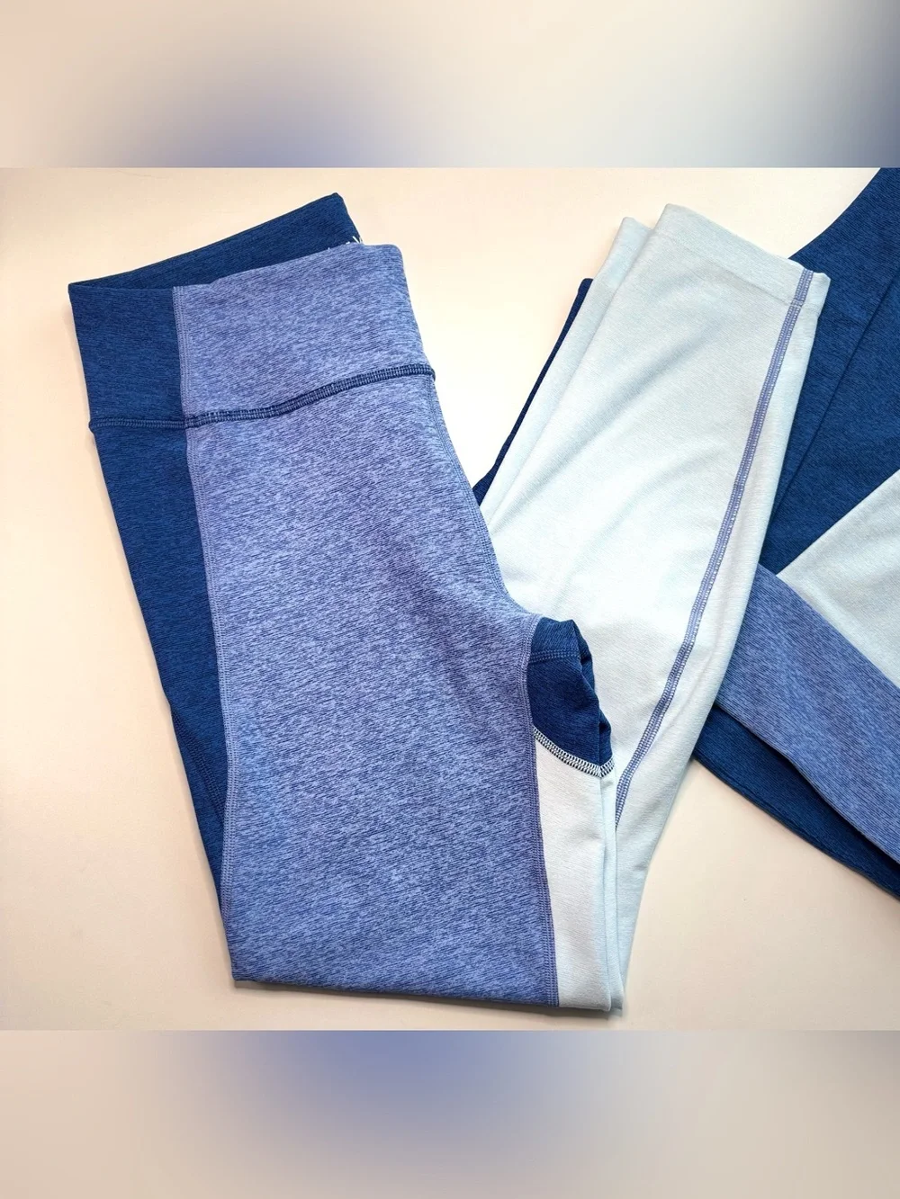 Outdoor Voices Venus Crop Top Leggings Set Blue Colorblock Medium